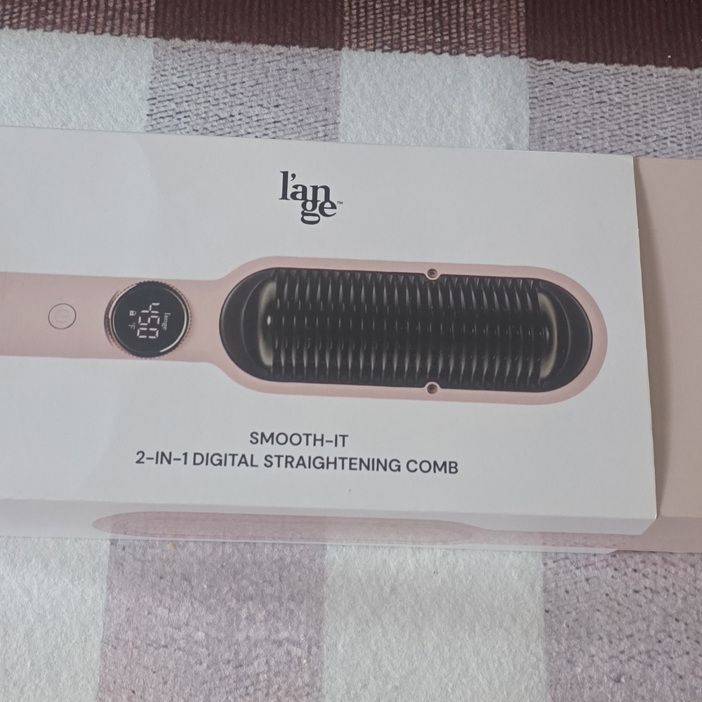 Lange Smooth-It 2-in-1 Digital Straightening Comb — Pink